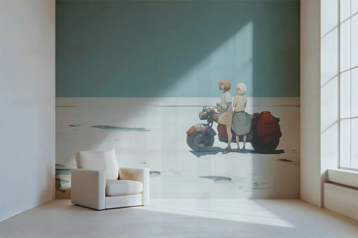 Anime Adventure Salt Flat Mural Wallpaper — Boundless Horizon Mural Wallpaper - room preview 02