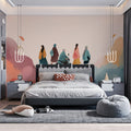 Watercolor Commuter Mural Wallpaper — Soft Autumnal Illustration Mural Wallpaper - room preview 02