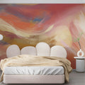 Sun-Kissed Expressionist Mural Wallpaper — Abstract Art Decor Mural Wallpaper - room preview 02