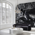 Colobus Monkey Jungle Mural Wallpaper — Monochrome Etching Design Mural Wallpaper - room preview 02