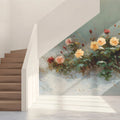 Winter Rose Garden Mural Wallpaper — Impressionistic Floral Art Mural Wallpaper - room preview 02