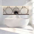 Industrial Pipe and Bird Mural Wallpaper — Minimalist Geometric Mural Wallpaper - room preview 02