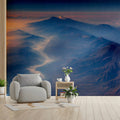 Aerial Volcanic Mountain Range Mural Wallpaper — Twilight Horizon Mural Wallpaper - room preview 02