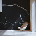 Bear and Industrial Pipe Mural Wallpaper — Minimalist Monochrome Mural Wallpaper - room preview 02