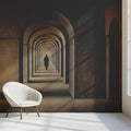 Arched Corridor Mural Wallpaper — Architectural Oil Painting Mural Wallpaper - room preview 02