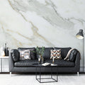 White and Gold Marble Mural Wallpaper — Sophisticated Stone Design Mural Wallpaper - room preview 02