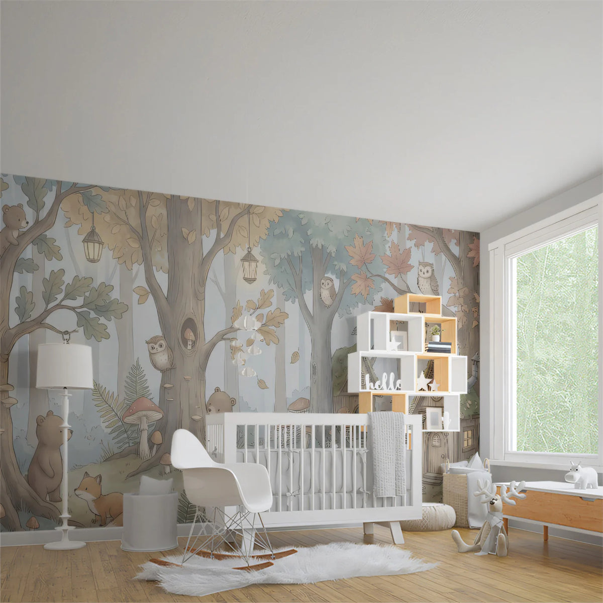 Storybook Fairy Village Mural Wallpaper — Whimsical Forest Design Mural Wallpaper - room preview 02