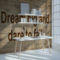 Dream Big Typography Mural Wallpaper — Rustic Wood Grain Design Mural Wallpaper - room preview 02
