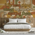 Retro Memories Typography Mural Wallpaper — 70s Geometric Graphic Mural Wallpaper - room preview 02