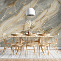 Grey and Gold Onyx Marble Mural Wallpaper — Sophisticated Stone Mural Wallpaper - room preview 02