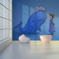 Lady and the Whale Mural Wallpaper — Whimsical Storybook Art Mural Wallpaper - room preview 02