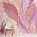 Abstract Petal Flow Mural Wallpaper — Soft Pastel Art Mural Wallpaper - room preview 02