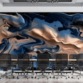 Fluid Smoke Swirl Mural Wallpaper in Nude and Steel Blue Mural Wallpaper - room preview 02