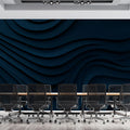 Midnight Wave Abstract Mural Wallpaper — Deep Blue 3D Texture Mural Wallpaper - room preview 02