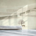 Minimalist Snowy Landscape Mural Wallpaper — Zen Horizon Mural Wallpaper - room preview 02