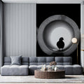 Urban Bird Silhouette Mural Wallpaper — Minimalist Photography Mural Wallpaper - room preview 02