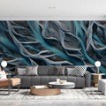Aerial Glacial River Mural Wallpaper — Modern Organic Abstract Mural Wallpaper - room preview 02