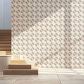 Minimalist Record Motif Mural Wallpaper — Mid-Century Neutral Mural Wallpaper - room preview 02