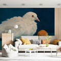 Artistic Still Life Mural Wallpaper Resting White Pigeon Mural Wallpaper - room preview 02