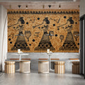 Ancient Art Mural Wallpaper Flute Players Illustration Mural Wallpaper - room preview 02