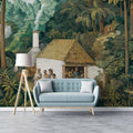 Classical Landscape Mural Wallpaper Tropical Forest Village Mural Wallpaper - room preview 02