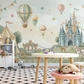 Enchanted Kingdom Mural Wallpaper — Soft Watercolor Fantasy Mural Wallpaper - room preview 02