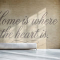 Home is Where the Heart Is Mural Wallpaper — Rustic Typography Mural Wallpaper - room preview 02