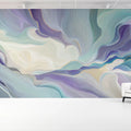 Fluid Motion Mural Wallpaper — Abstract Blue and Purple Wave Design Mural Wallpaper - room preview 02