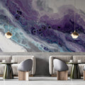 Fluid Purple and Teal Marble Mural Wallpaper — Modern Abstract Mural Wallpaper - room preview 02