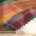 Fluid Art Acrylic Pour Mural Wallpaper — Vibrant Abstract Design Mural Wallpaper - room preview 02