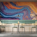 Fluid Motion Abstract Mural Wallpaper — Vibrant Acrylic Swirl Mural Wallpaper - room preview 02