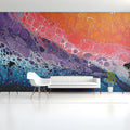 Abstract Cellular Fluid Art Mural — Vibrant Multi-Tone Swirls Mural Wallpaper - room preview 02