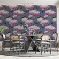 Chinoiserie Lotus Wave Mural Wallpaper — Artistic Floral Decor Mural Wallpaper - room preview 02