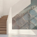 Macro Fluid Bubble Mural Wallpaper — Soft Blue Abstract Mural Wallpaper - room preview 02