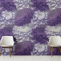 Deep Violet Chrysanthemum Mural Wallpaper — Botanical Art Mural Wallpaper - room preview 02