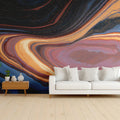 Abstract Agate Fluid Mural Wallpaper — Organic Earth Tones Mural Wallpaper - room preview 02