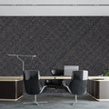Intricate Navy Labyrinth Mural Wallpaper — Modern Architectural Style Mural Wallpaper - room preview 02