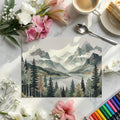 Misty Mountain Lake Mural Wallpaper in Watercolor Style Mural Wallpaper - room preview 02
