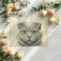 Scottish Fold Cat Illustration Mural Wallpaper — Hand-Drawn Style Mural Wallpaper - room preview 02