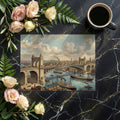 Vintage Industrial Cityscape Mural Wallpaper — Architectural Print Mural Wallpaper - room preview 02