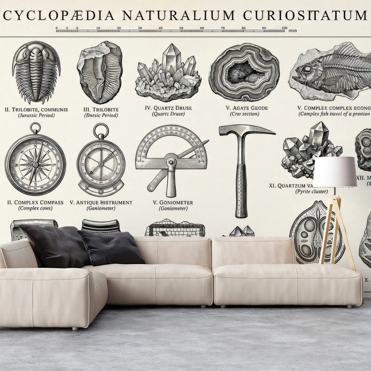 Naturalia Curiositatum Scientific Study Mural Wallpaper - room preview 02