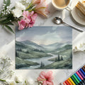 Midnight River Landscape Mural Wallpaper — Watercolor Art Mural Wallpaper - room preview 02