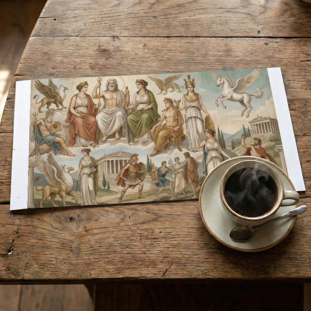 Greek Mythology Mural Wallpaper — Classical Pantheon Illustration Mural Wallpaper - room preview 02
