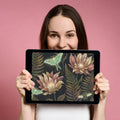 Luna Moth and Botanical Garden Mural Wallpaper — Dark Academia Mural Wallpaper - room preview 02