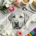 Labrador Portrait Mural Wallpaper — Hand-Drawn Sketch Mural Wallpaper - room preview 02