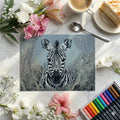 Zebra Portrait Mural Wallpaper in Thick Oil Impasto Texture Mural Wallpaper - room preview 02