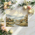 Watercolor Autumn River Valley Mural Wallpaper - room preview 02