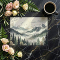 Mist-Covered Alpine Forest Mural Wallpaper — Soft Watercolor Design Mural Wallpaper - room preview 02
