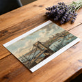 Vintage Suspension Bridge Mural Wallpaper — Historical City Scene Mural Wallpaper - room preview 02