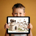 Cat Siege Castle Mural Wallpaper — Whimsical Illustration Mural Wallpaper - room preview 02